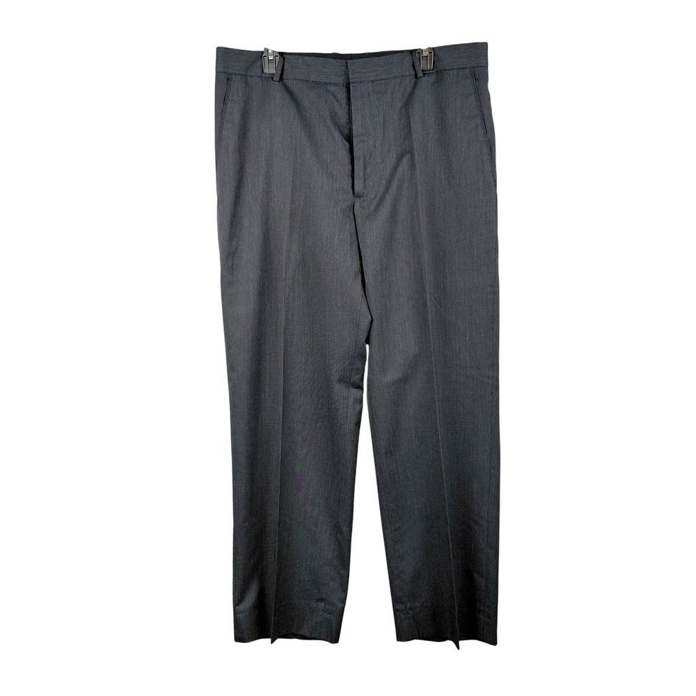 Banana‎ Republic Mens Charcoal Gray Pinstripe Wool Blend Dress Pants 38x32